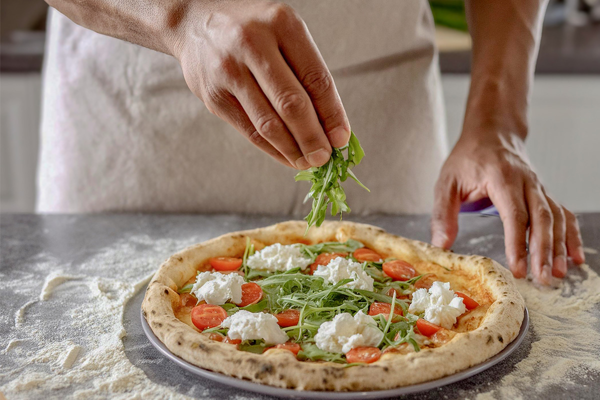 Tomato-Arugula Pizza