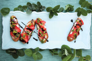 Minty Strawberry Crostini