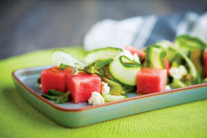 Cucumber and Watermelon Salad with Feta Cheese