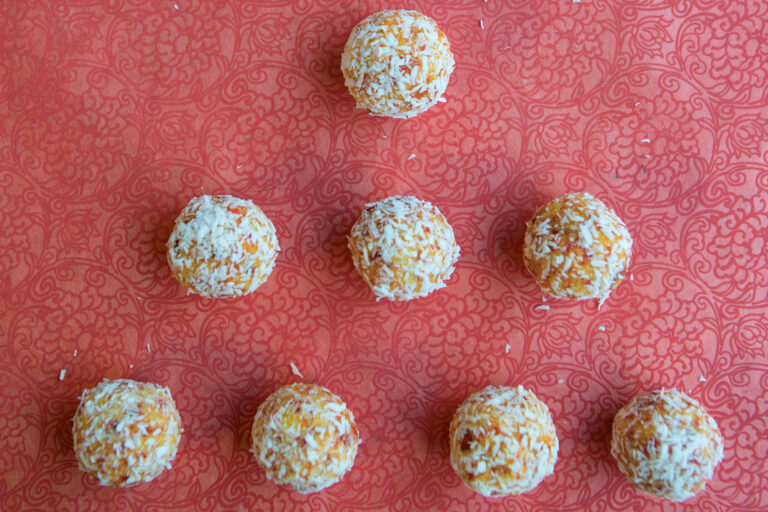 Coconut Goji Berry Snowball Truffles