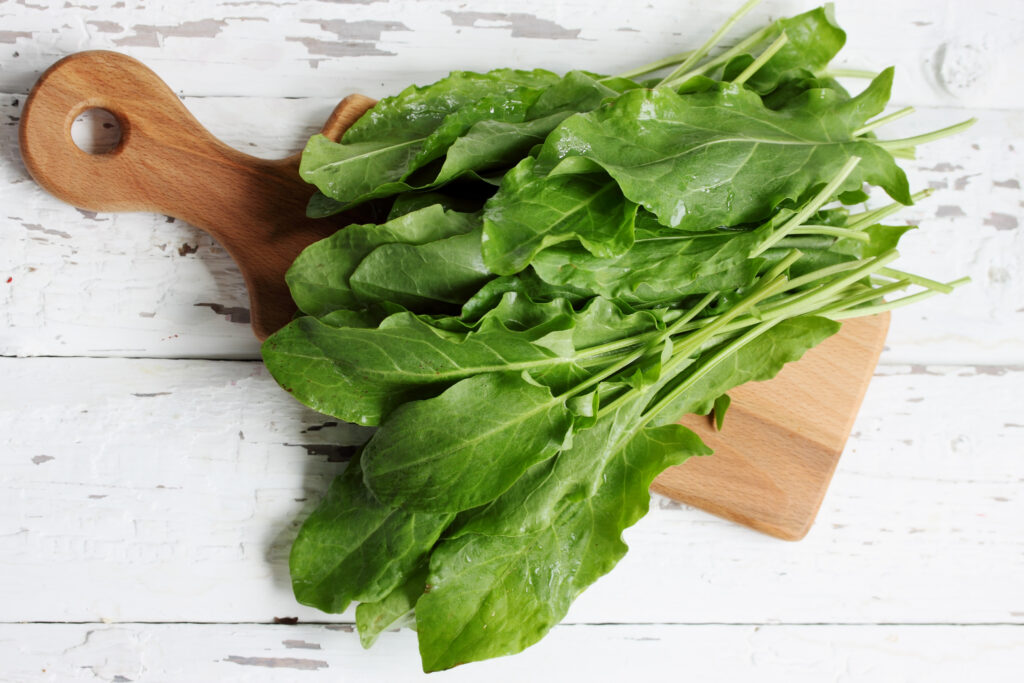 Get Sweet on Sorrel on a cutting board