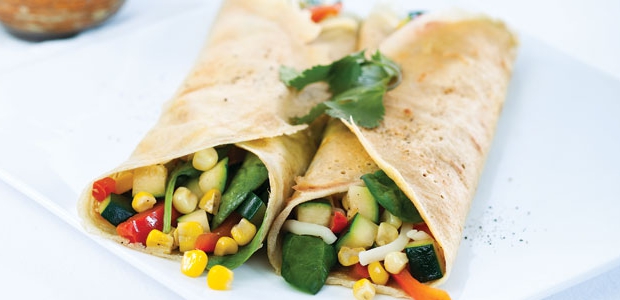Crepes with Summer Vegetables and Herb Sauce