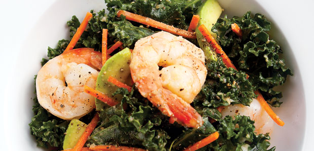 Asian Kale, Shrimp, and Avocado Salad