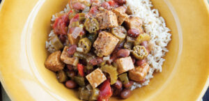 Smoked Tempeh and Okra Gumbo with Red Beans