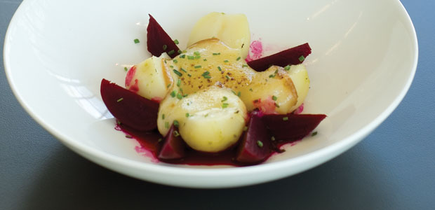 New Potato and Oka Melt with Pickled Beets