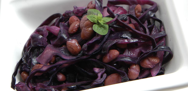 Outrageous Red Cabbage Stir-fry with Pinto Beans