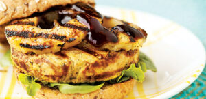 Asian Tofu Burgers with Chili Lime Pineapple