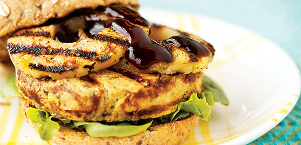 Asian Tofu Burgers with Chili Lime Pineapple