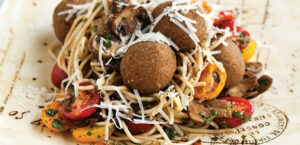 Spaghetti and Mackerel Meatballs