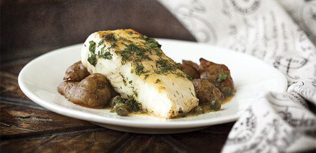 Citrus Halibut with Roasted Sunchokes