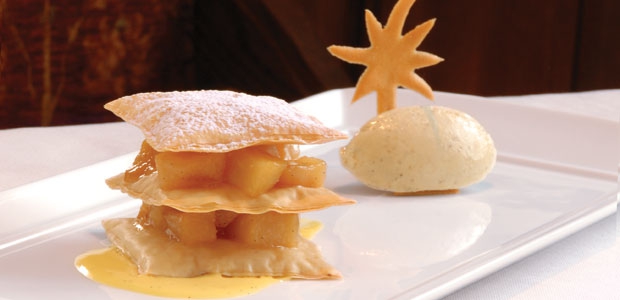 Caramelized Pear Phyllo with Five-Spice Ice Cream