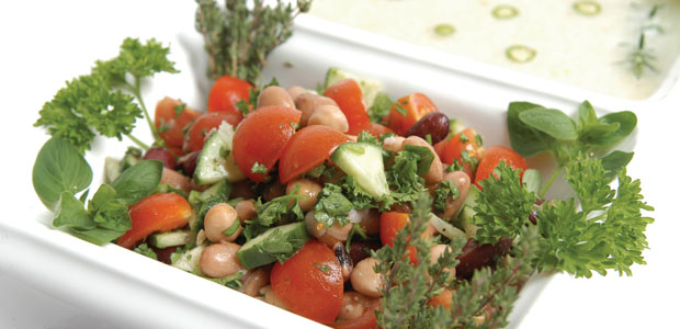 Colourful Two Bean Salad with Tomatoes and Parsley