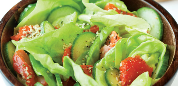 Salmon, Butter Leaf, and Avocado Salad