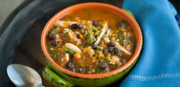 Mexican Chicken, Squash, and Toasted Millet Soup