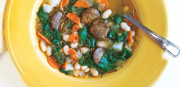 Mustard Greens, Beans, and Potato Soup