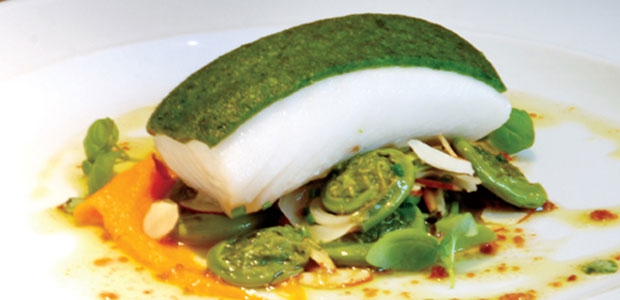 BC Halibut with Soft Herb Crust