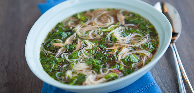 Spicy Green Noodle Soup