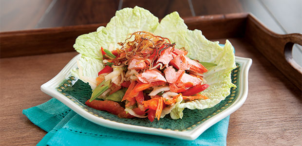 Asian Salmon Salad Lettuce Cups