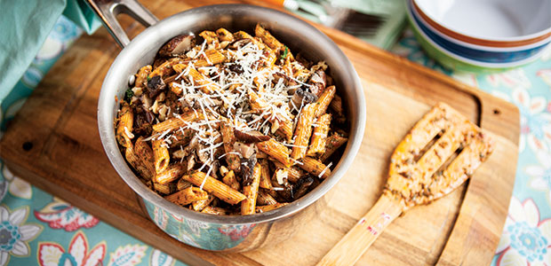 Sun-dried Tomato and Kale Pesto Penne