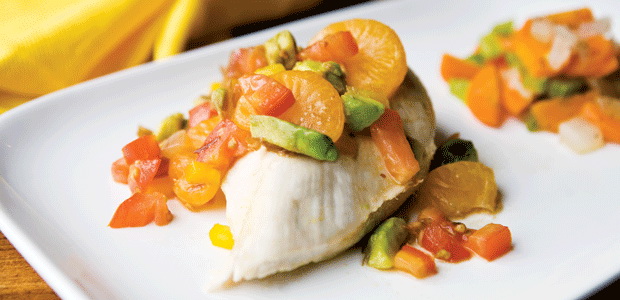 Poached Chicken with Mandarin Oranges
