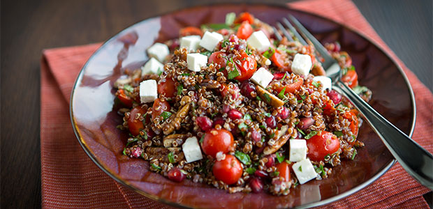 Red Quinoa Pomegranate Salad
