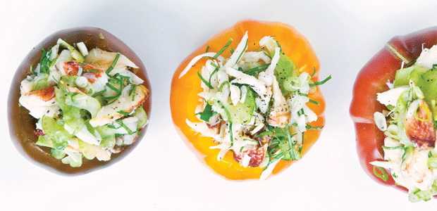 Crab Stuffed Tomato with Curry Mayo