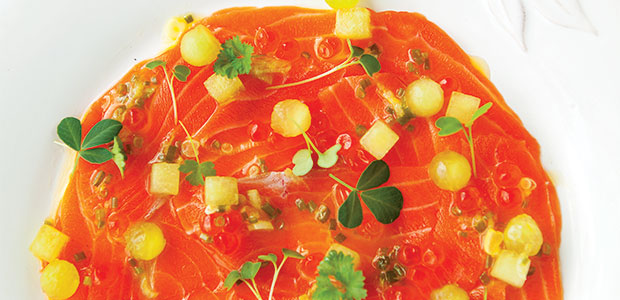 Salmon and Honeydew Carpaccio
