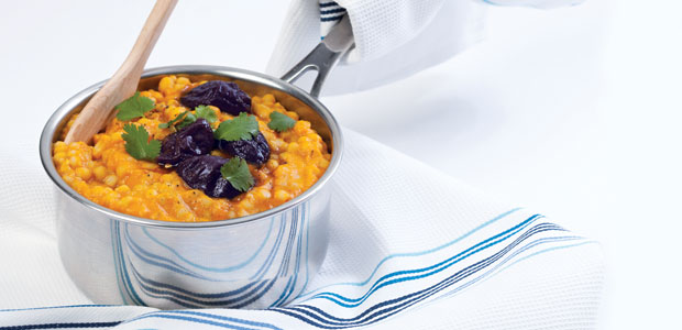 Spiced Israeli Couscous with Prunes and Ginger