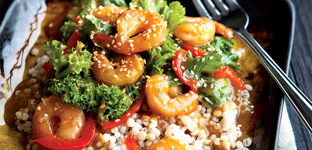 Mustard Green Shrimp Stir-Fry