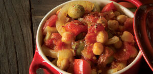 Saffron Stewed Chickpea Tagine with Olives