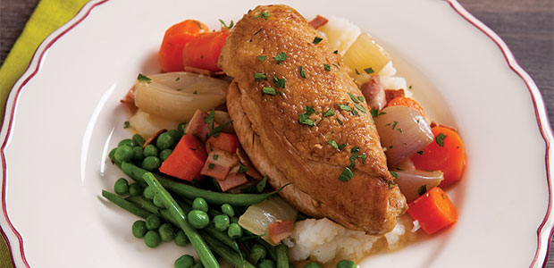 Slow Roasted Riesling Braised Chicken