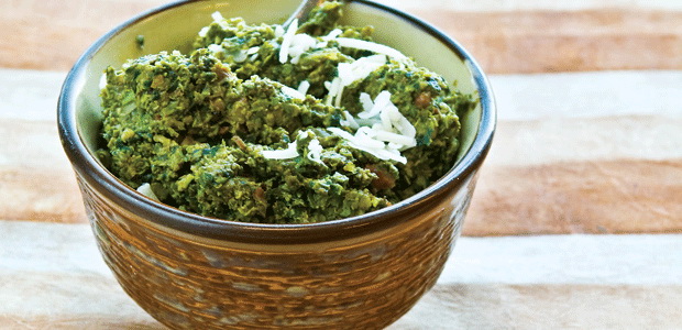 Fiddlehead and Walnut Pesto