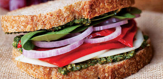 Italian Flag Pesto Sandwich