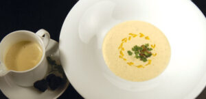 Cauliflower Soup with Black Winter Truffle Oil