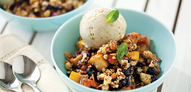 Nectarine Blueberry Crisps with Banana Whip