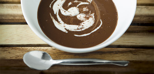 Chili Chocolate Soup with Coconut Whipped Cream