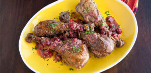 Turkey Drumsticks with Cranberry Sauce