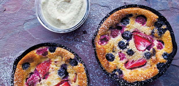 Very Berry Clafoutis with Nutmeg Cream