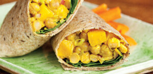 Curried Chickpea Mango Salad Wrap