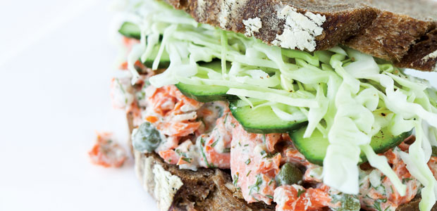 Salmon Salad on Rye
