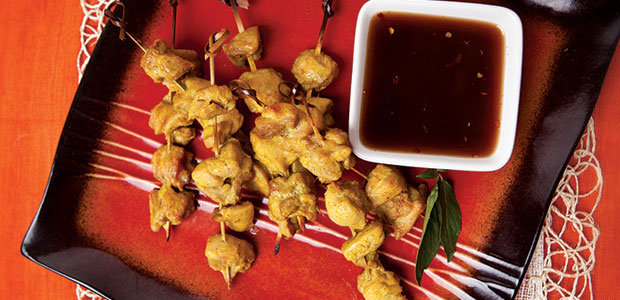 Chicken Satay with Sweet and Sour Dipping Sauce