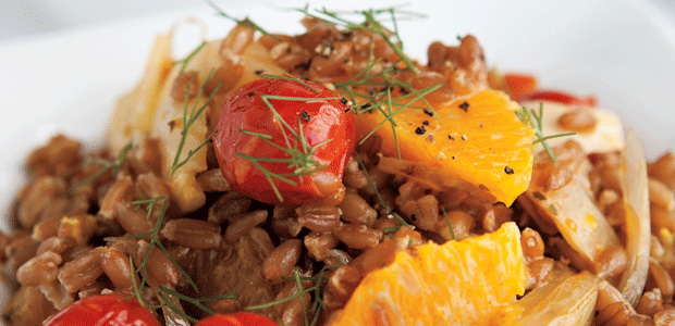 Farro Salad with Roasted Tomatoes and Fennel