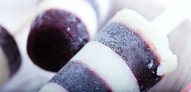 Striped Coconut and Acai Popsicles