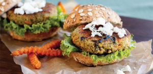 Seedy Bean Burgers with Goat Cheese and Balsamic Reduction