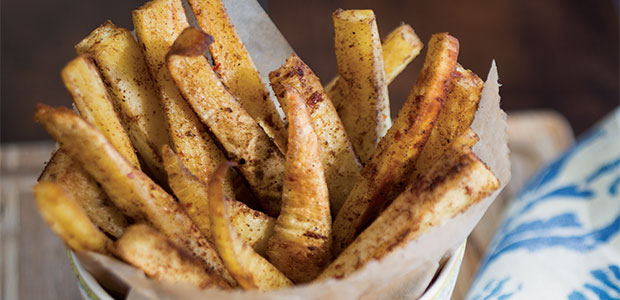 Moroccan-Spiced Parsnip Fries with Creamy Lemon Dip