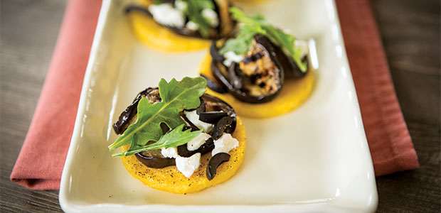 Antipasti Polenta Crostini with Eggplant