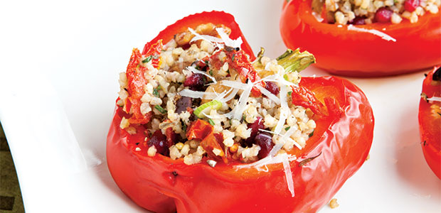 Mediterranean Walnut Stuffed Bell Peppers