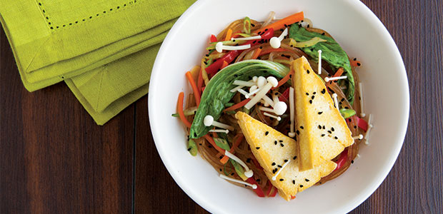 Japchae with Tofu Steaks