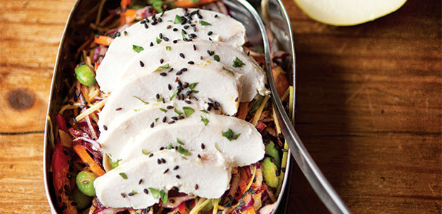 Peanutty Asian Slaw with Creamy Lime Chicken