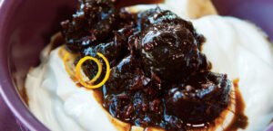 Yogourt with Cocoa Nib Coffee Compote